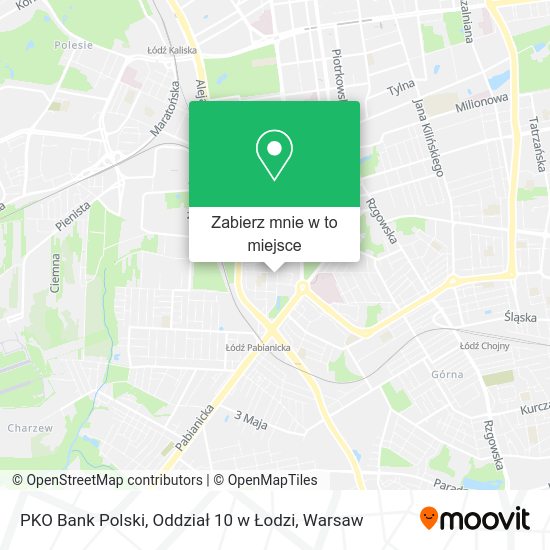 Mapa PKO Bank Polski, Oddział 10 w Łodzi