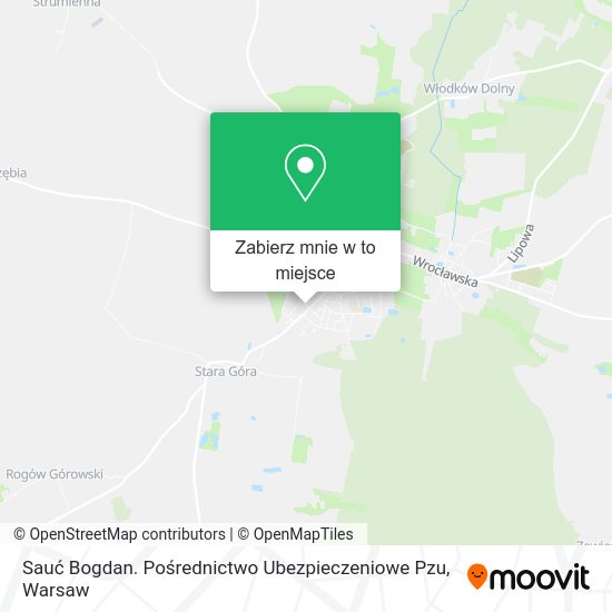 Mapa Sauć Bogdan. Pośrednictwo Ubezpieczeniowe Pzu