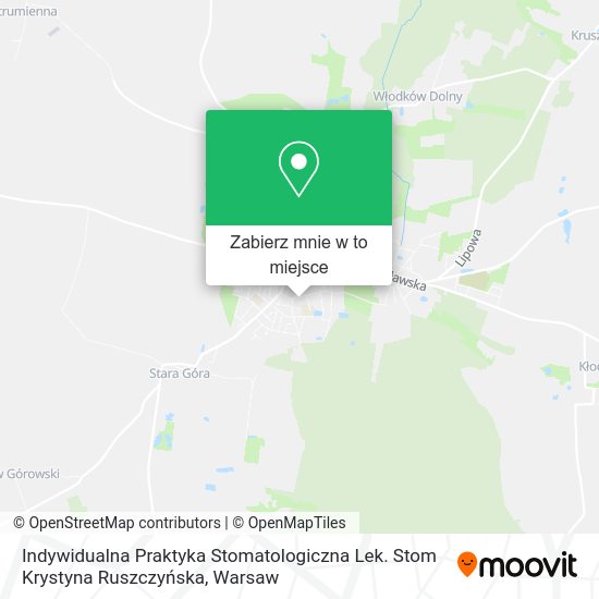 Mapa Indywidualna Praktyka Stomatologiczna Lek. Stom Krystyna Ruszczyńska