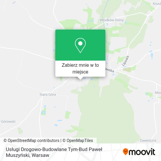 Mapa Usługi Drogowo-Budowlane Tym-Bud Paweł Muszyński