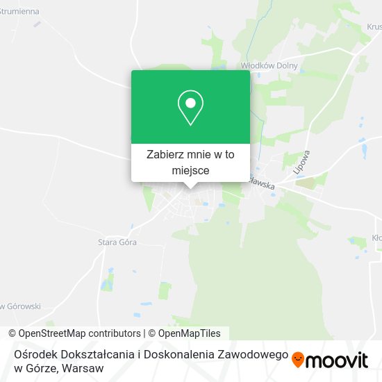 Mapa Ośrodek Dokształcania i Doskonalenia Zawodowego w Górze