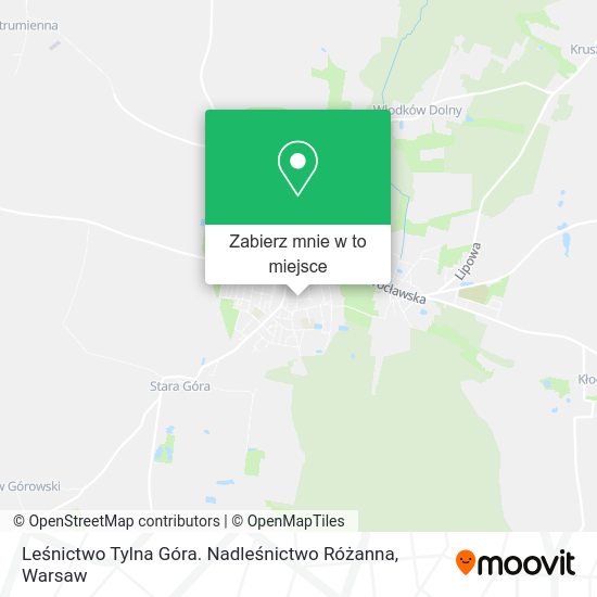 Mapa Leśnictwo Tylna Góra. Nadleśnictwo Różanna