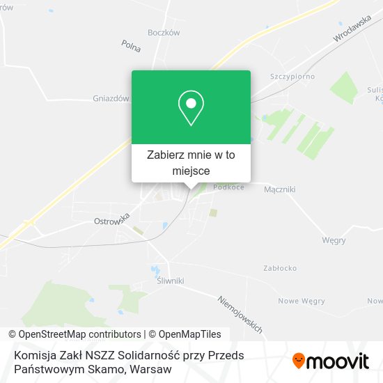 Mapa Komisja Zakł NSZZ Solidarność przy Przeds Państwowym Skamo