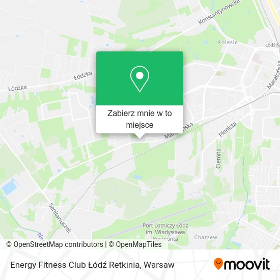 Mapa Energy Fitness Club Łódź Retkinia