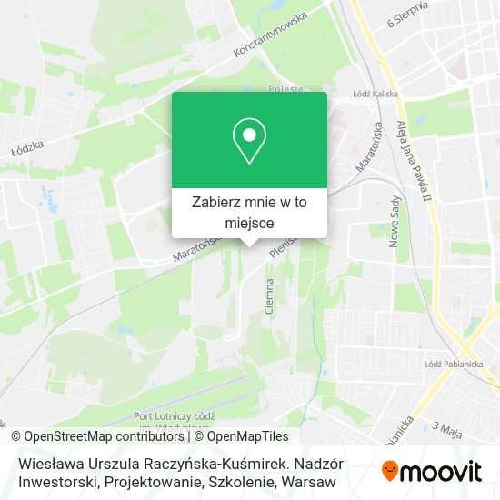 Mapa Wiesława Urszula Raczyńska-Kuśmirek. Nadzór Inwestorski, Projektowanie, Szkolenie