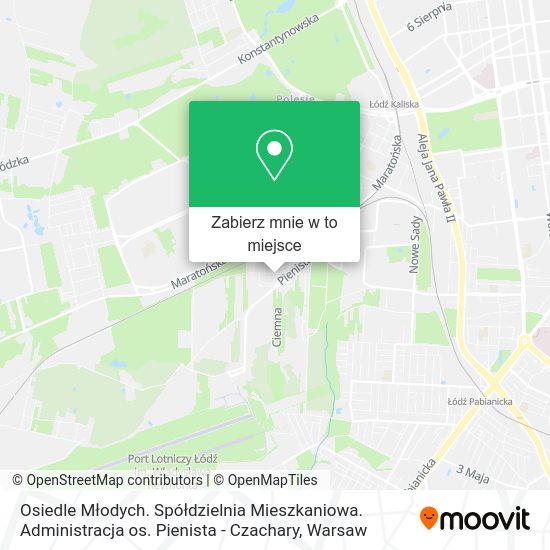 Mapa Osiedle Młodych. Spółdzielnia Mieszkaniowa. Administracja os. Pienista - Czachary