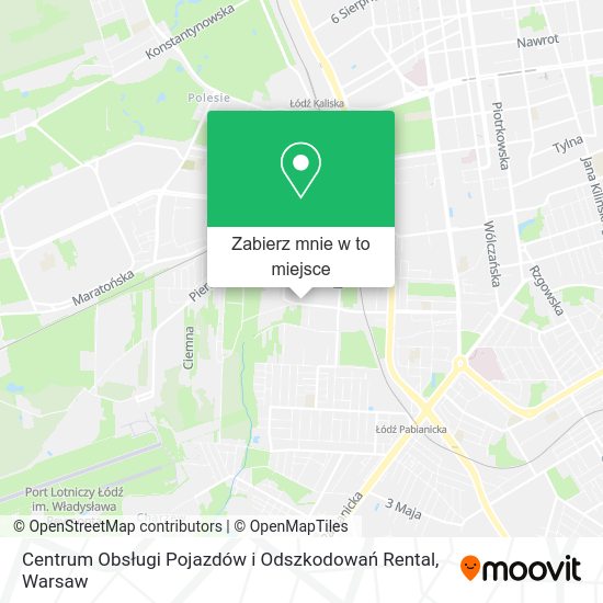 Mapa Centrum Obsługi Pojazdów i Odszkodowań Rental