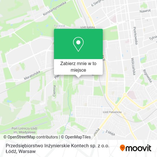 Mapa Przedsiębiorstwo Inżynierskie Kontech sp. z o.o. Łódź