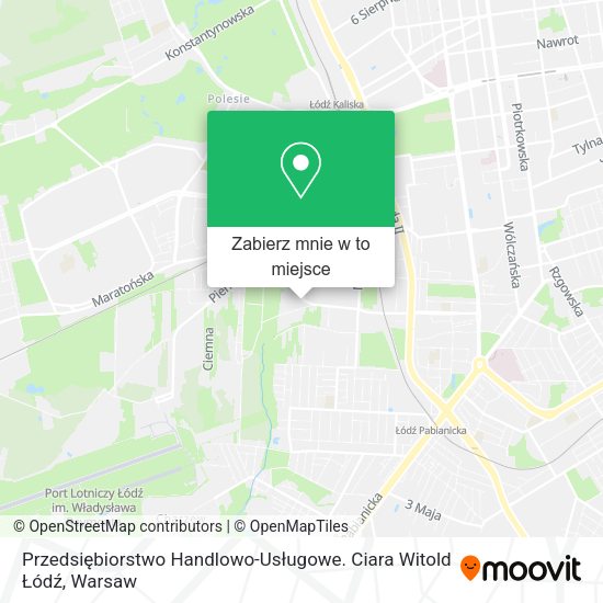 Mapa Przedsiębiorstwo Handlowo-Usługowe. Ciara Witold Łódź