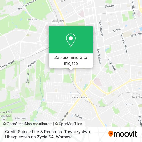 Mapa Credit Suisse Life & Pensions. Towarzystwo Ubezpieczeń na Życie SA