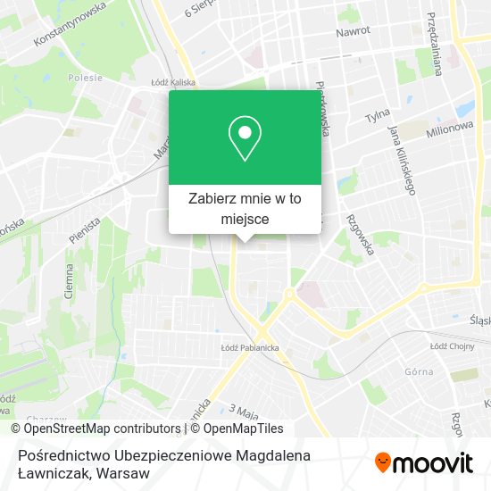 Mapa Pośrednictwo Ubezpieczeniowe Magdalena Ławniczak