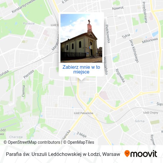 Mapa Parafia św. Urszuli Ledóchowskiej w Łodzi