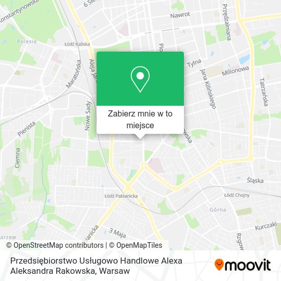 Mapa Przedsiębiorstwo Usługowo Handlowe Alexa Aleksandra Rakowska