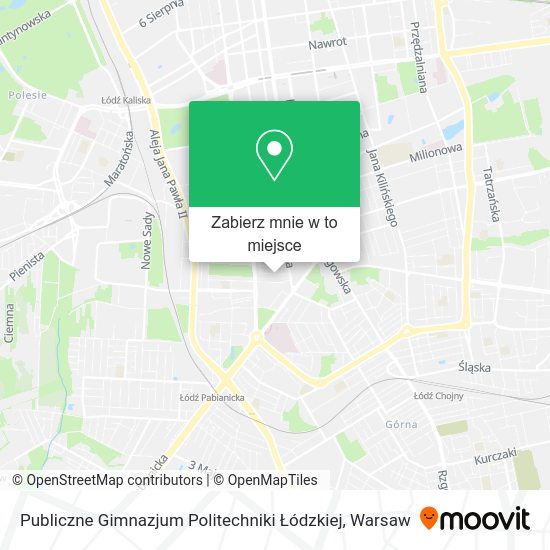 Mapa Publiczne Gimnazjum Politechniki Łódzkiej