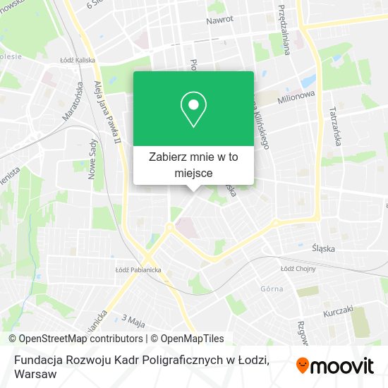 Mapa Fundacja Rozwoju Kadr Poligraficznych w Łodzi