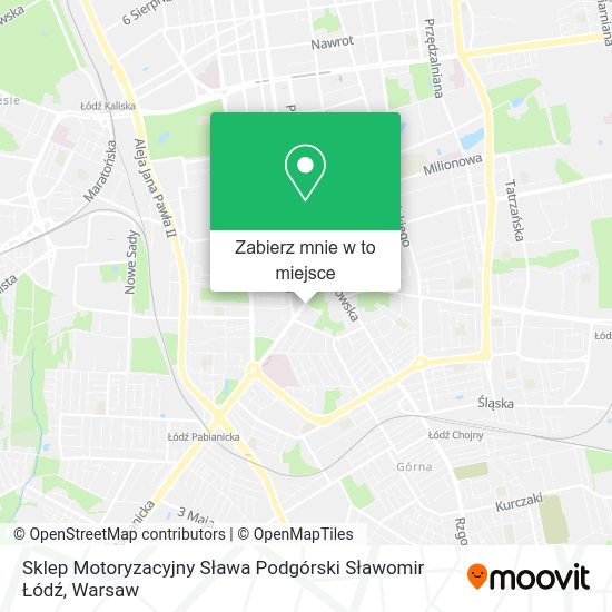 Mapa Sklep Motoryzacyjny Sława Podgórski Sławomir Łódź