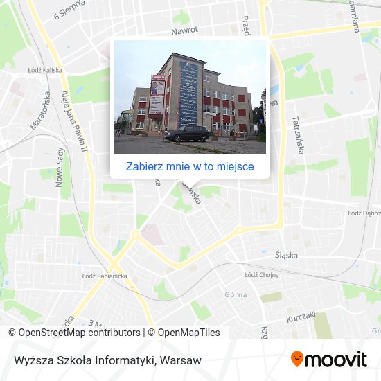 Mapa Wyższa Szkoła Informatyki