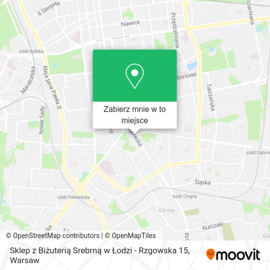 Mapa Sklep z Biżuterią Srebrną w Łodzi - Rzgowska 15