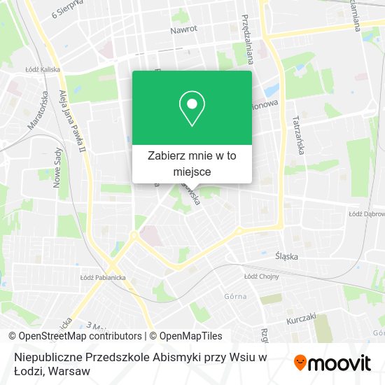 Mapa Niepubliczne Przedszkole Abismyki przy Wsiu w Łodzi