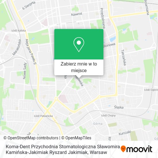 Mapa Koma-Dent Przychodnia Stomatologiczna Sławomira Kamińska-Jakimiak Ryszard Jakimiak