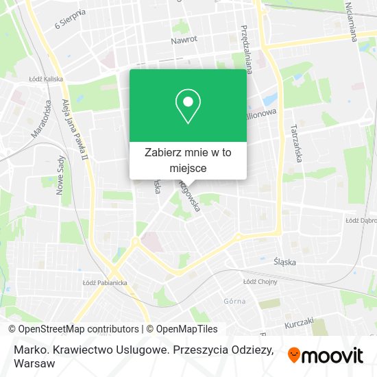 Mapa Marko. Krawiectwo Uslugowe. Przeszycia Odziezy