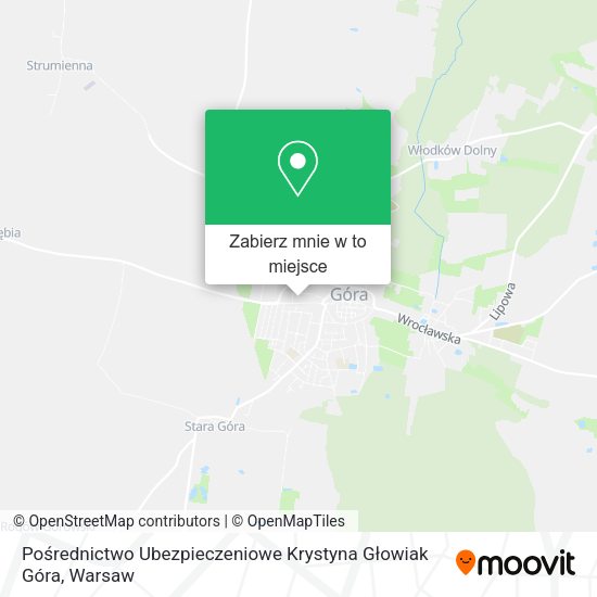 Mapa Pośrednictwo Ubezpieczeniowe Krystyna Głowiak Góra