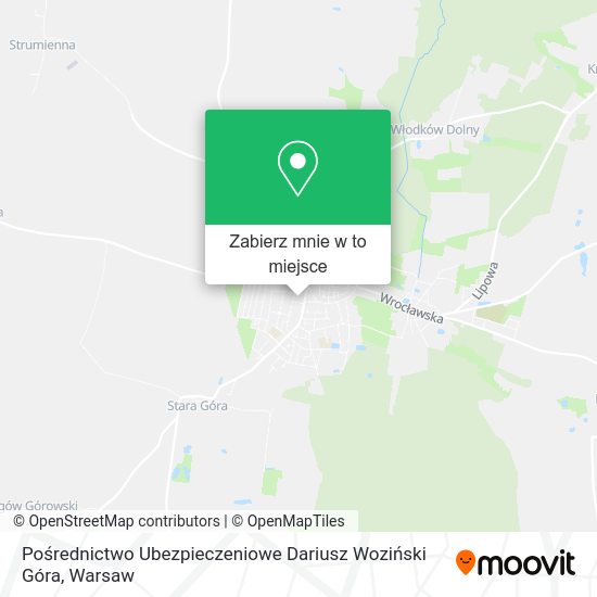 Mapa Pośrednictwo Ubezpieczeniowe Dariusz Woziński Góra