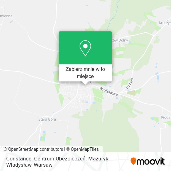 Mapa Constance. Centrum Ubezpieczeń. Mazuryk Władysław