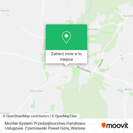 Mapa Monter-System Przedsiębiorstwo Handlowo-Usługowe. Czerniawski Paweł Góra