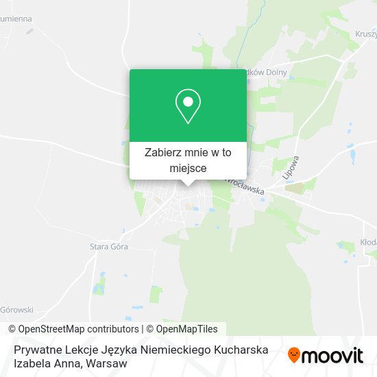 Mapa Prywatne Lekcje Języka Niemieckiego Kucharska Izabela Anna