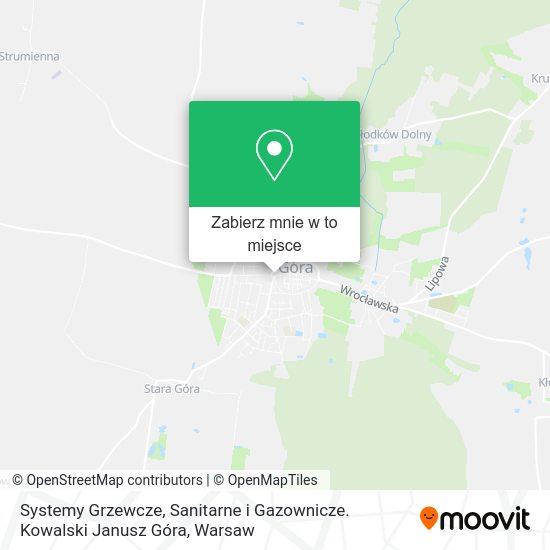 Mapa Systemy Grzewcze, Sanitarne i Gazownicze. Kowalski Janusz Góra