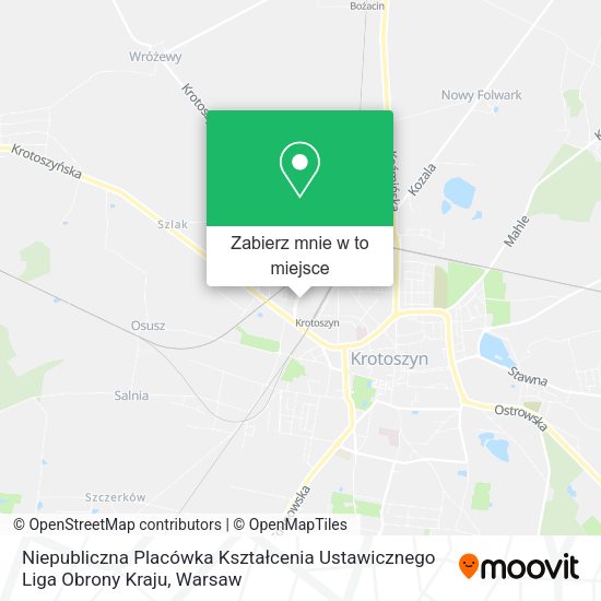 Mapa Niepubliczna Placówka Kształcenia Ustawicznego Liga Obrony Kraju