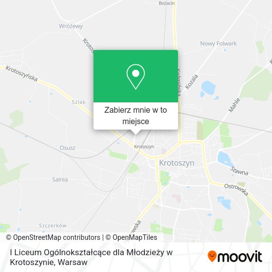 Mapa I Liceum Ogólnokształcące dla Młodzieży w Krotoszynie