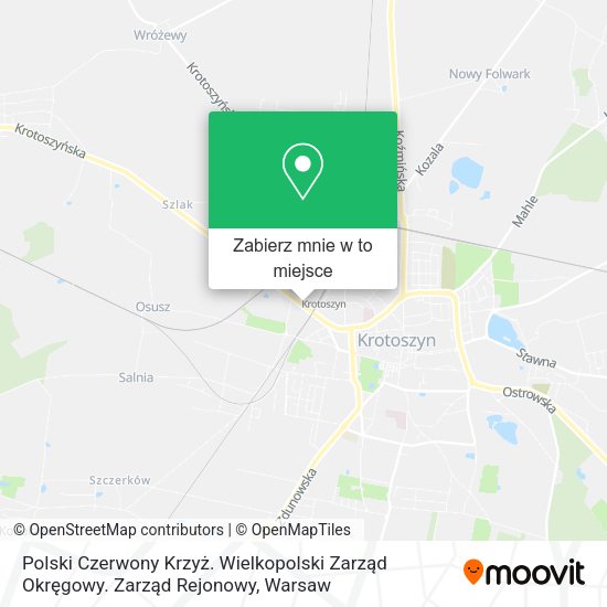 Mapa Polski Czerwony Krzyż. Wielkopolski Zarząd Okręgowy. Zarząd Rejonowy