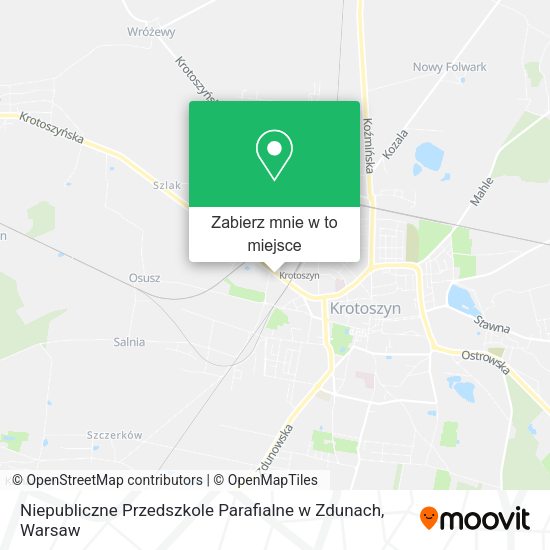 Mapa Niepubliczne Przedszkole Parafialne w Zdunach