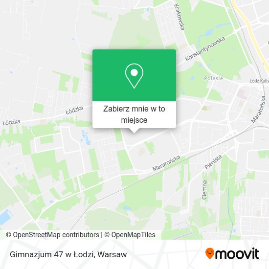 Mapa Gimnazjum 47 w Łodzi