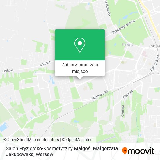 Mapa Salon Fryzjersko-Kosmetyczny Małgoś. Małgorzata Jakubowska