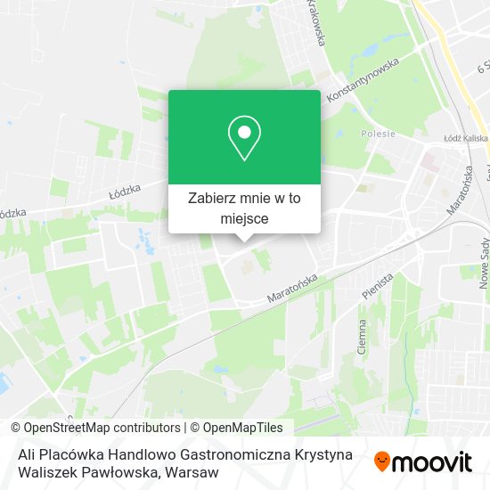 Mapa Ali Placówka Handlowo Gastronomiczna Krystyna Waliszek Pawłowska