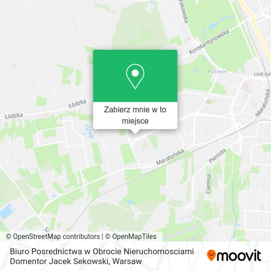 Mapa Biuro Posrednictwa w Obrocie Nieruchomosciami Domentor Jacek Sekowski