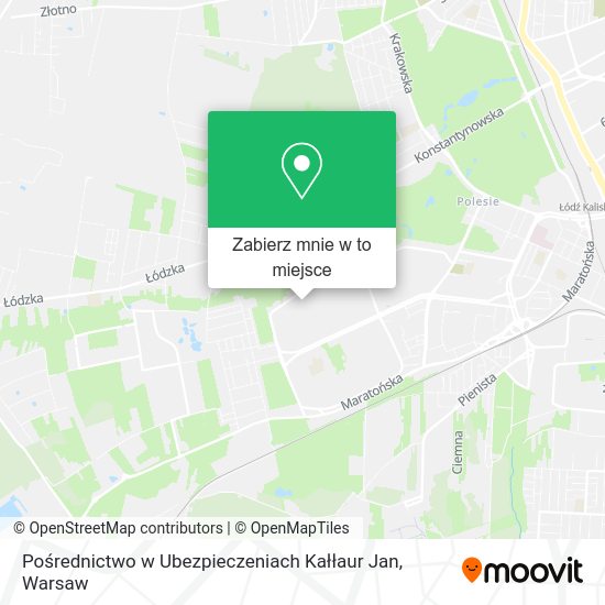 Mapa Pośrednictwo w Ubezpieczeniach Kałłaur Jan