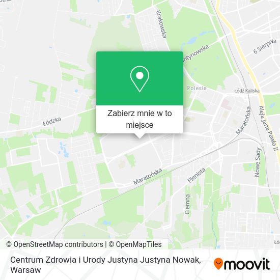 Mapa Centrum Zdrowia i Urody Justyna Justyna Nowak