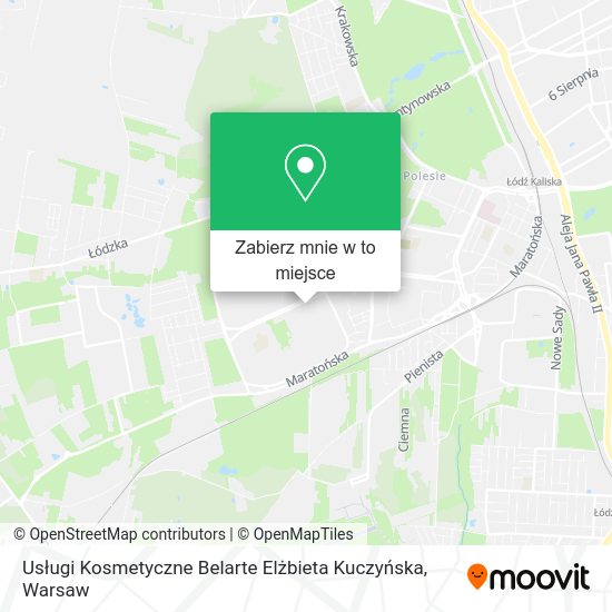 Mapa Usługi Kosmetyczne Belarte Elżbieta Kuczyńska