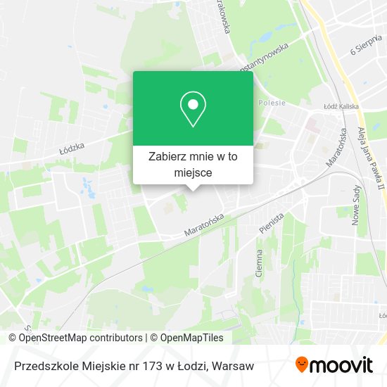 Mapa Przedszkole Miejskie nr 173 w Łodzi