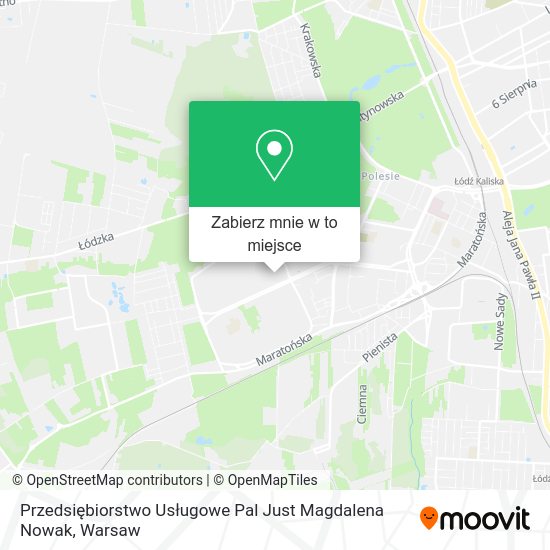 Mapa Przedsiębiorstwo Usługowe Pal Just Magdalena Nowak