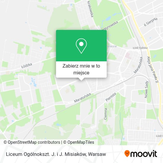 Mapa Liceum Ogólnokszt. J. i J. Misiaków