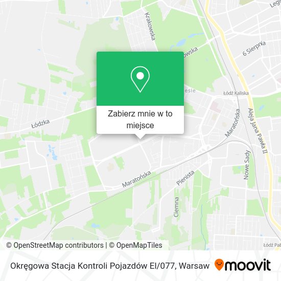 Mapa Okręgowa Stacja Kontroli Pojazdów El / 077