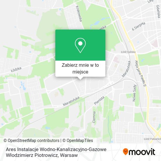 Mapa Ares Instalacje Wodno-Kanalizacyjno-Gazowe Włodzimierz Piotrowicz