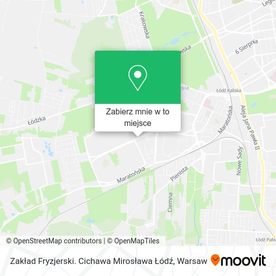 Mapa Zakład Fryzjerski. Cichawa Mirosława Łódź