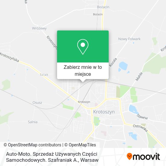 Mapa Auto-Moto. Sprzedaż Używanych Części Samochodowych. Szafraniak A.