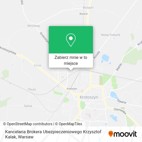 Mapa Kancelaria Brokera Ubezpieczeniowego Krzysztof Kalak